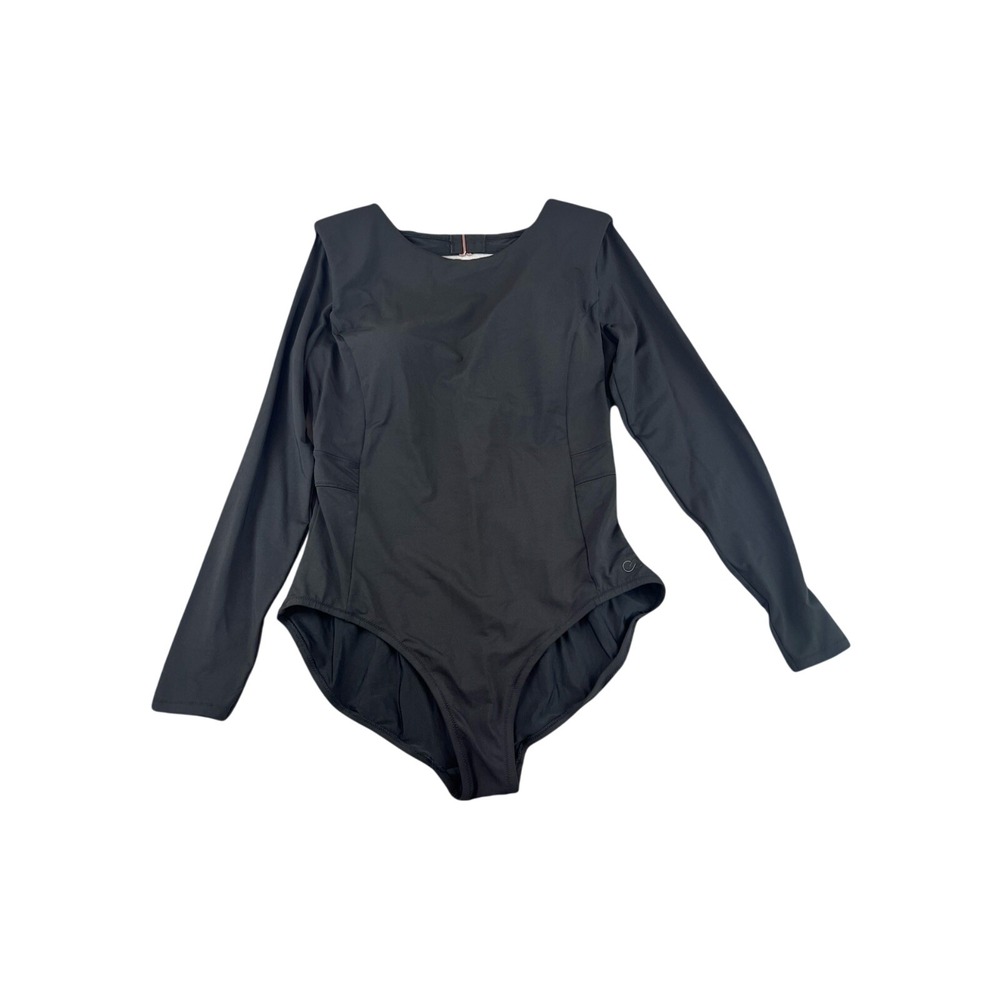 Calla Size‎ 10 Women's Black Long Sleeve One Piece Swimsuit Open Back Rashguard